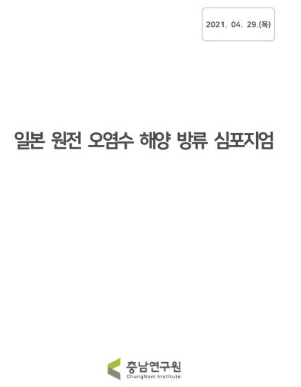 일본정부의 방사능 오염수 해양 방류에 대한 충남의 대응(CNI세미나-08)