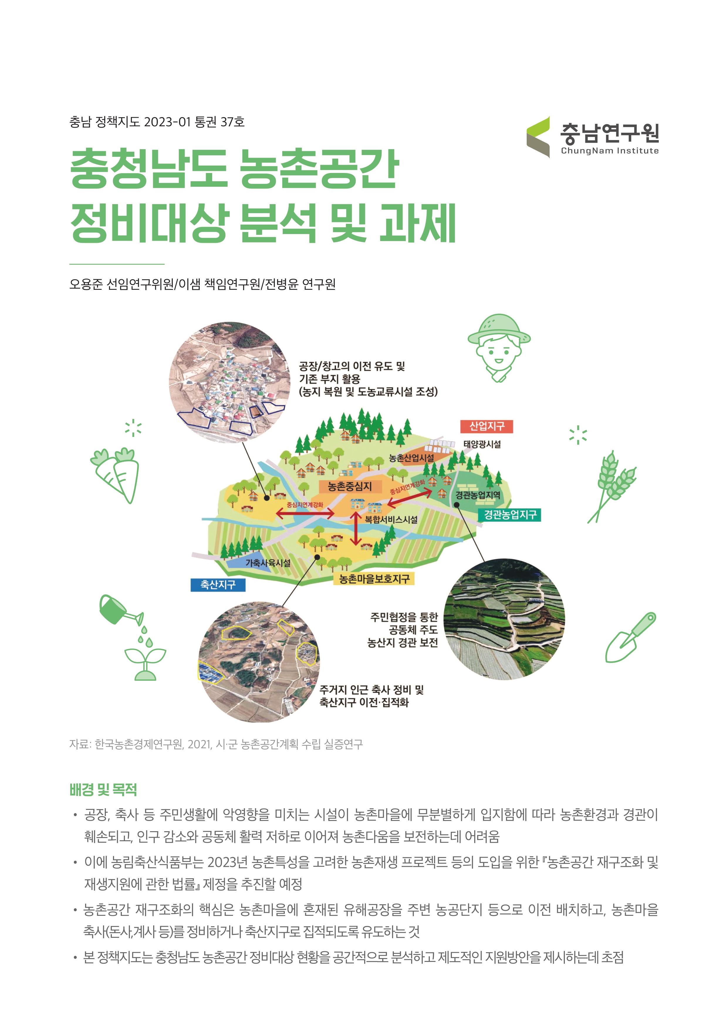충청남도 농촌공간 정비대상 분석 및 과제